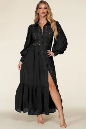 Black Whimsical Maxi Dress