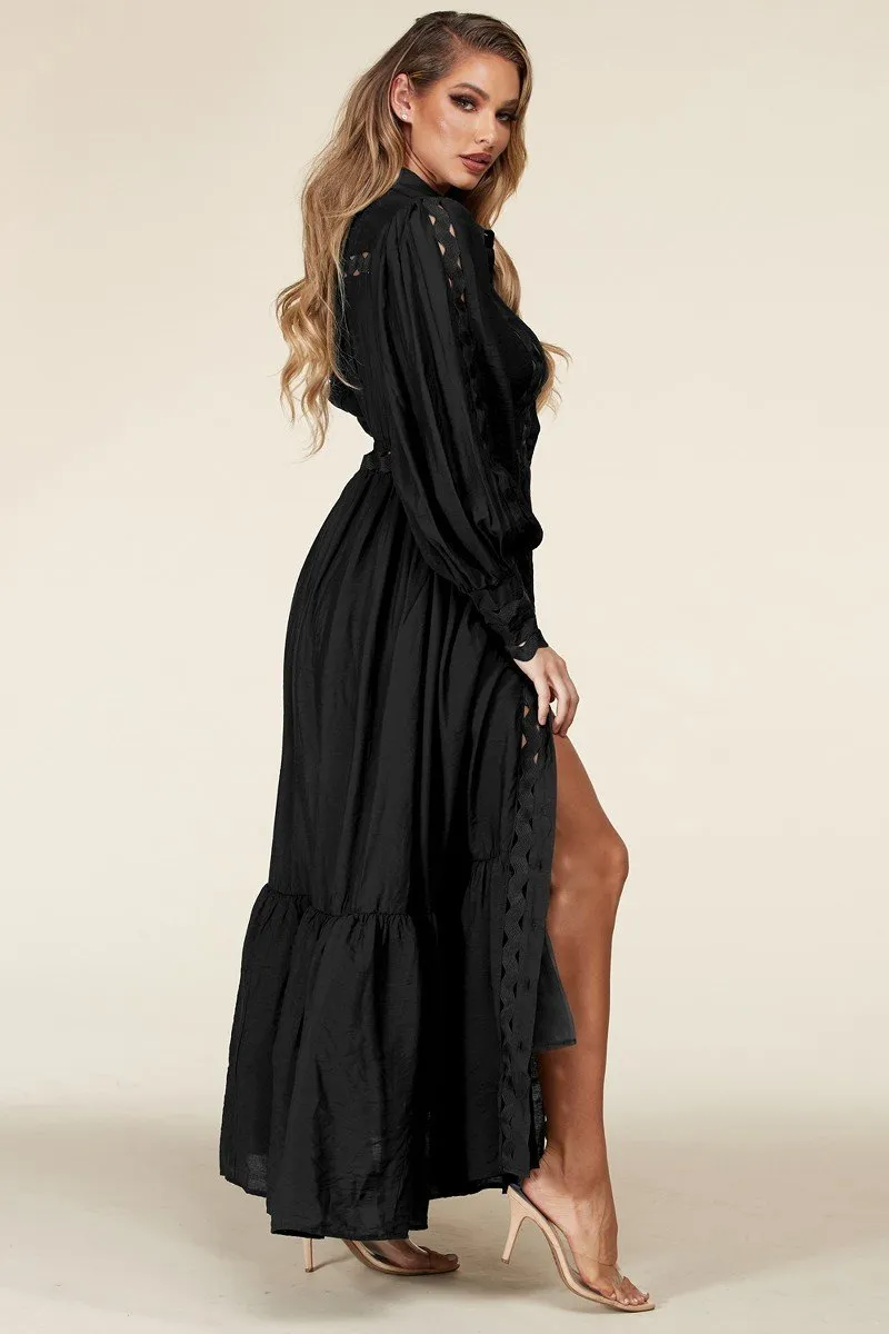 Black Whimsical Maxi Dress