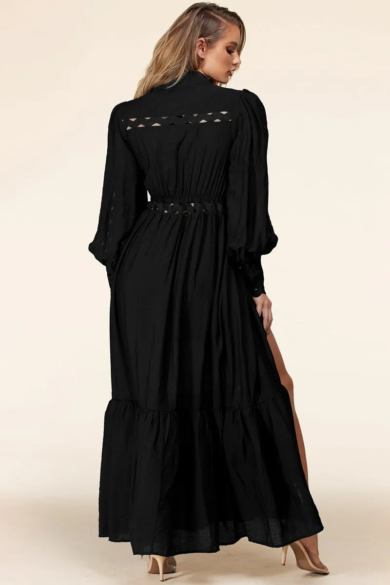 Black Whimsical Maxi Dress