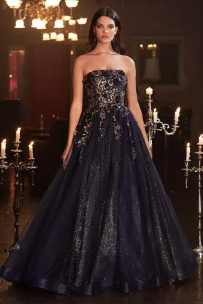 Bliss | Strapless Glitter Layered Tulle Ball Gown | LaDivine CD955