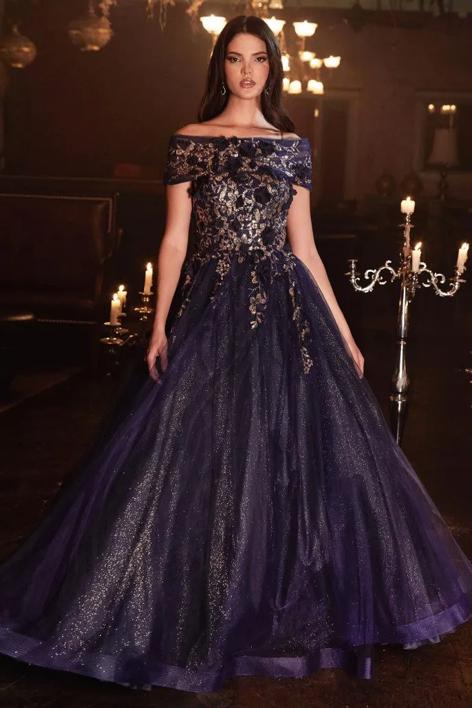 Bliss | Strapless Glitter Layered Tulle Ball Gown | LaDivine CD955