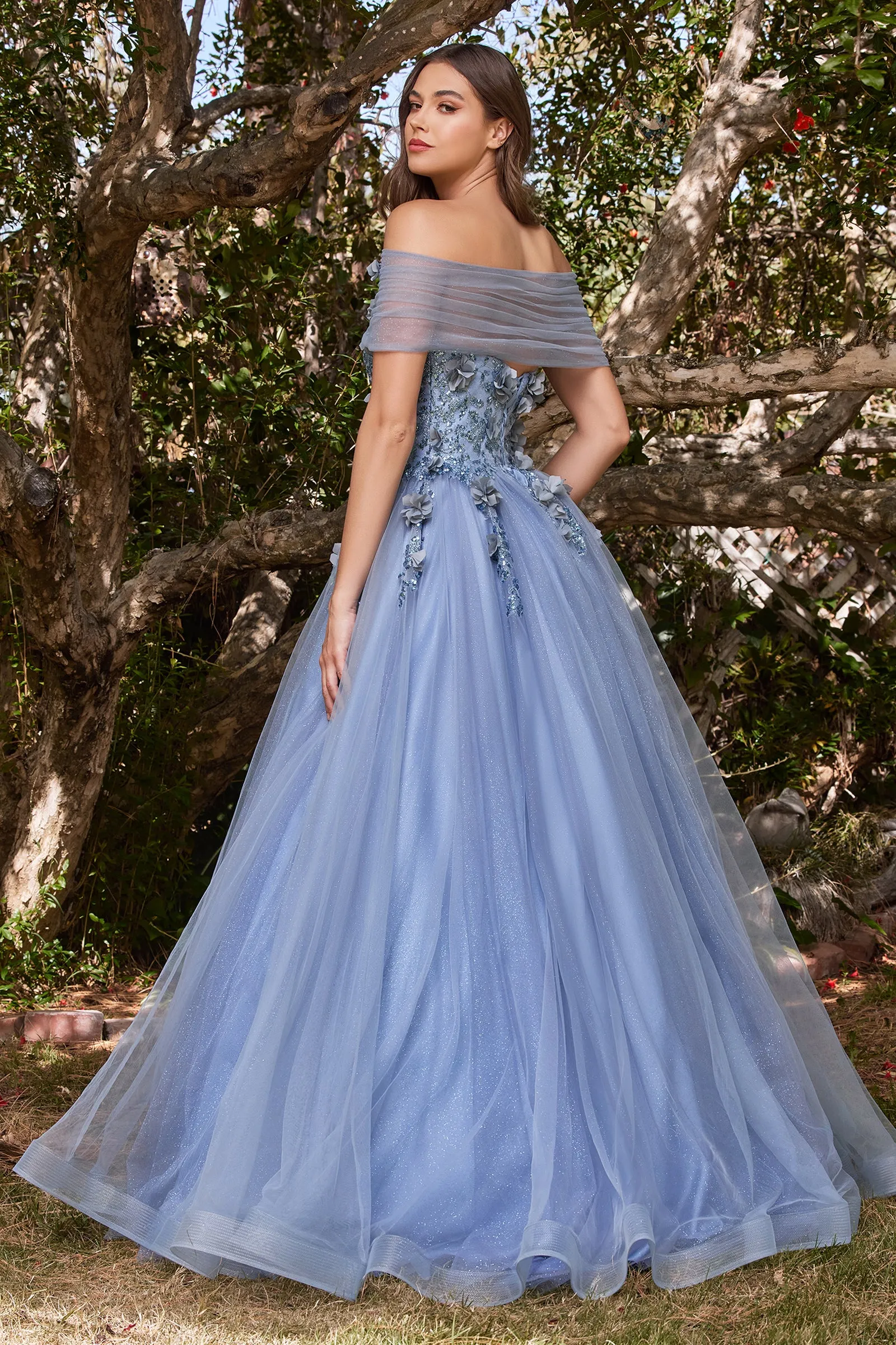 Bliss | Strapless Glitter Layered Tulle Ball Gown | LaDivine CD955