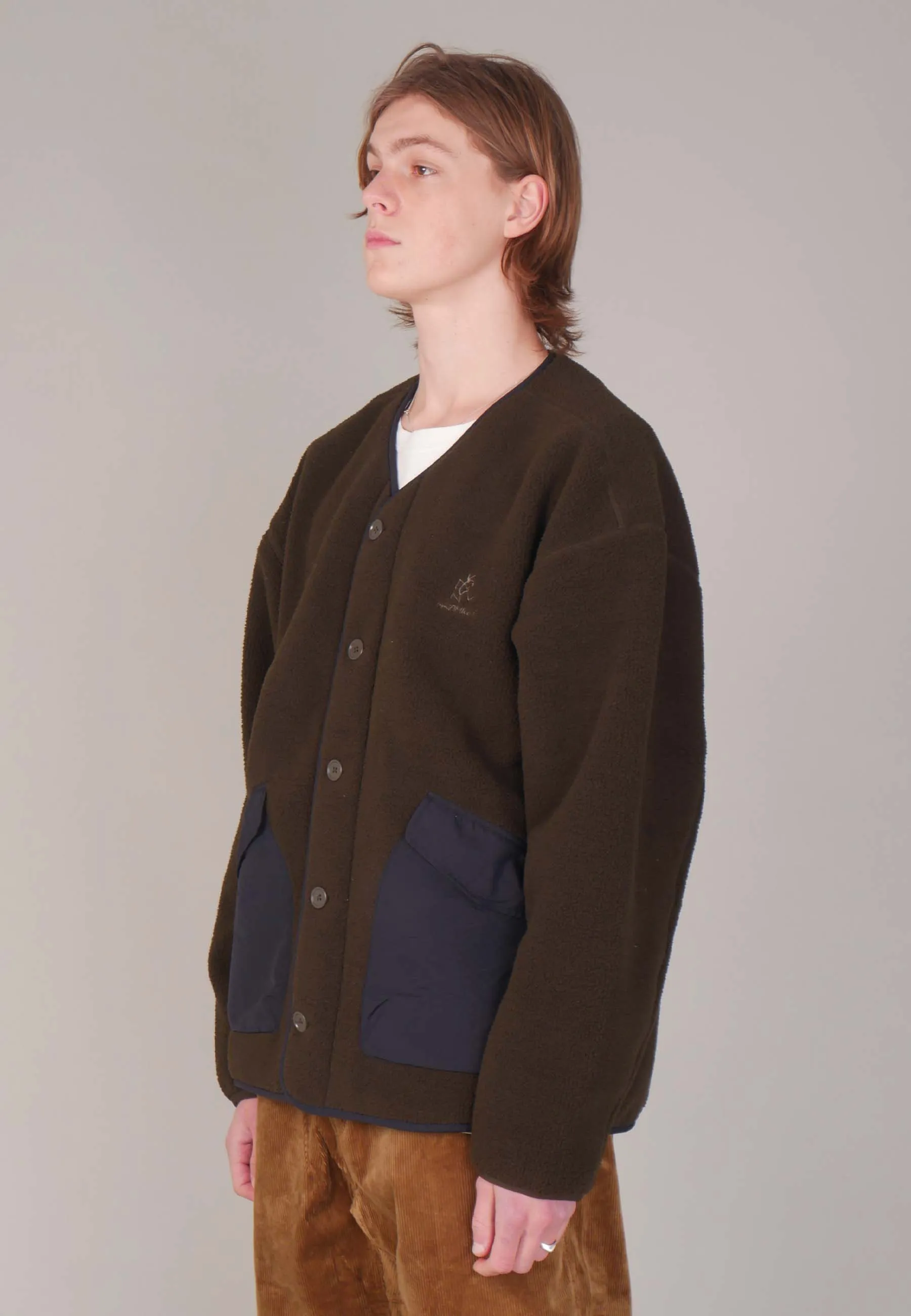 Boa Fleece Cardigan - olive