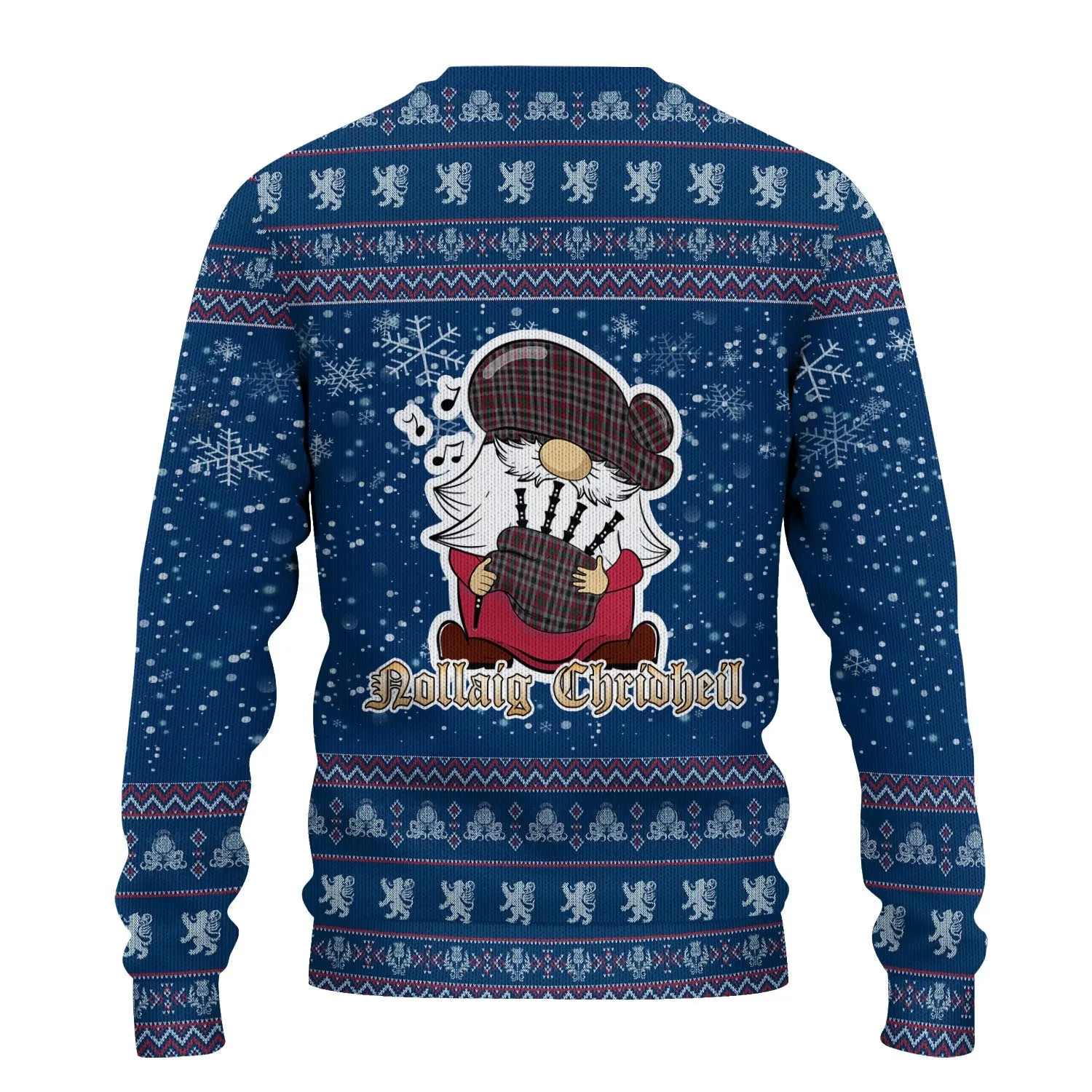 Borthwick Clan Christmas Family Ugly Sweater with Funny Gnome Playing Bagpipes