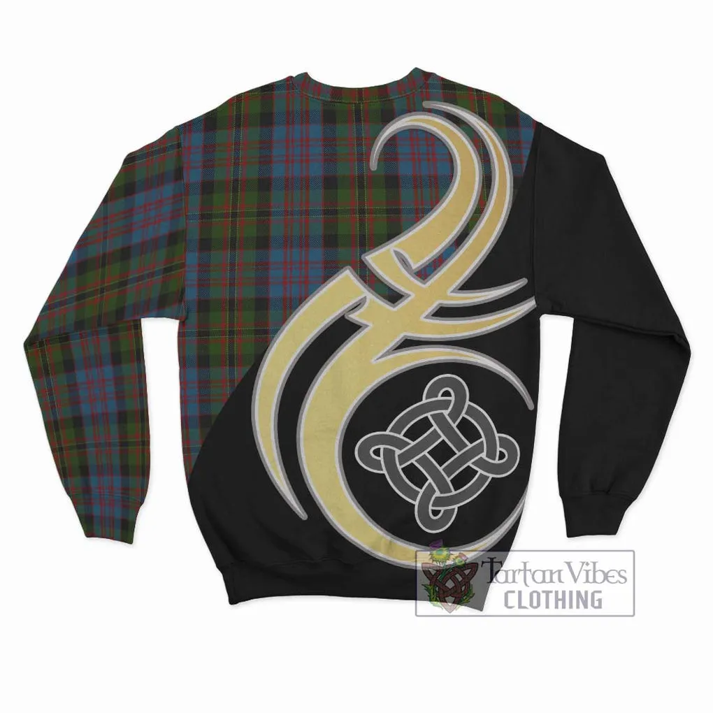 Bowie Tartan Sweatshirt with Family Crest and Celtic Symbol Style