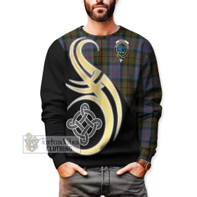 Bowie Tartan Sweatshirt with Family Crest and Celtic Symbol Style