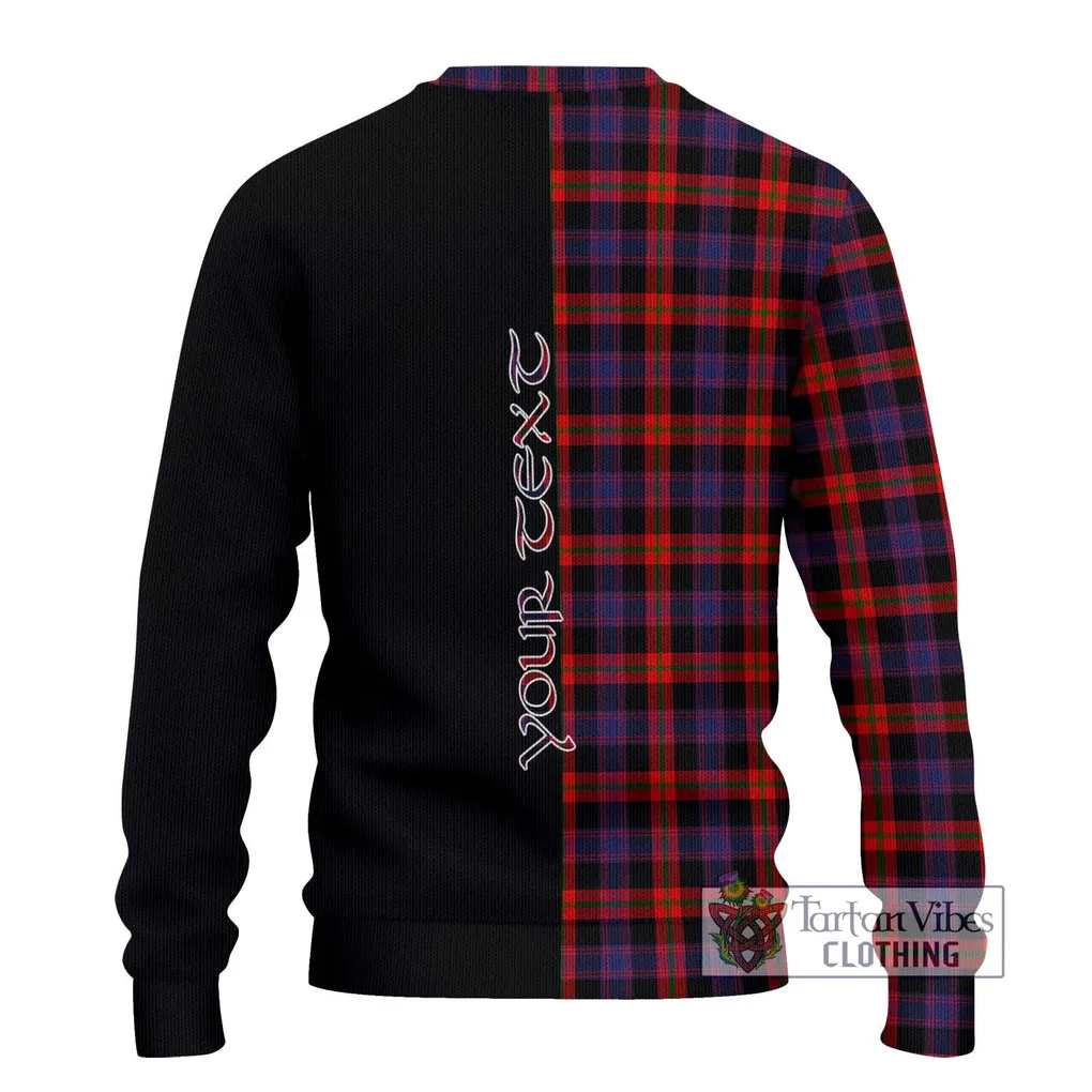 Broun Modern Tartan Ugly Sweater with Family Crest and Half Of Me Style