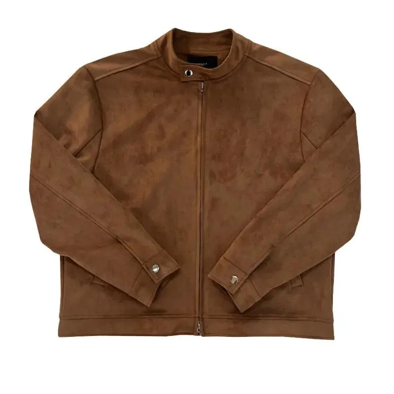 Brown Maillard Stand-up Collar Jacket | brown jacket