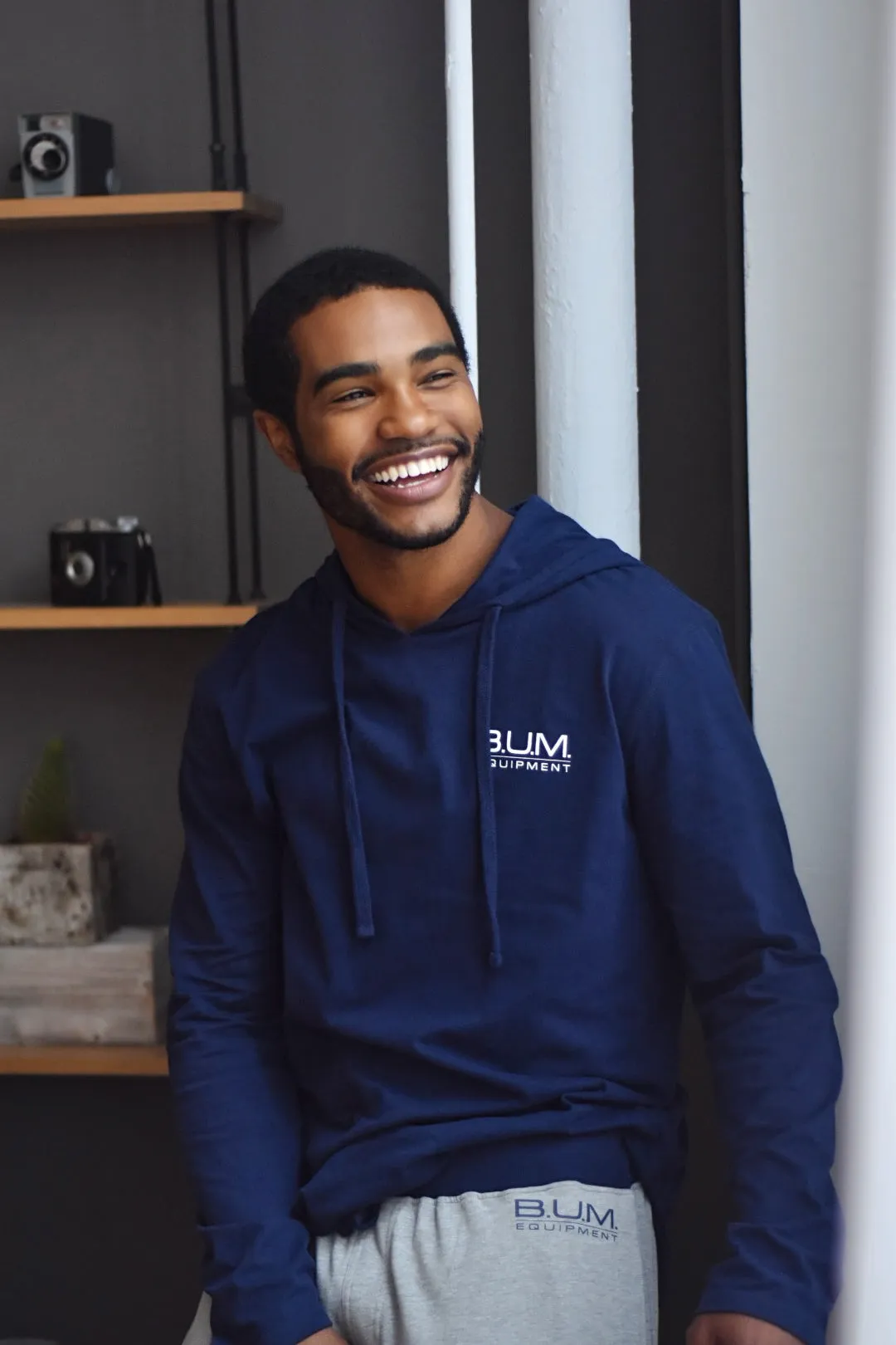 Brushed Jersey Hoodie B.U.M. - Navy