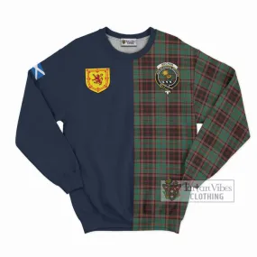 Buchan Ancient Tartan Sweatshirt Alba with Scottish Lion Royal Arm Half Style