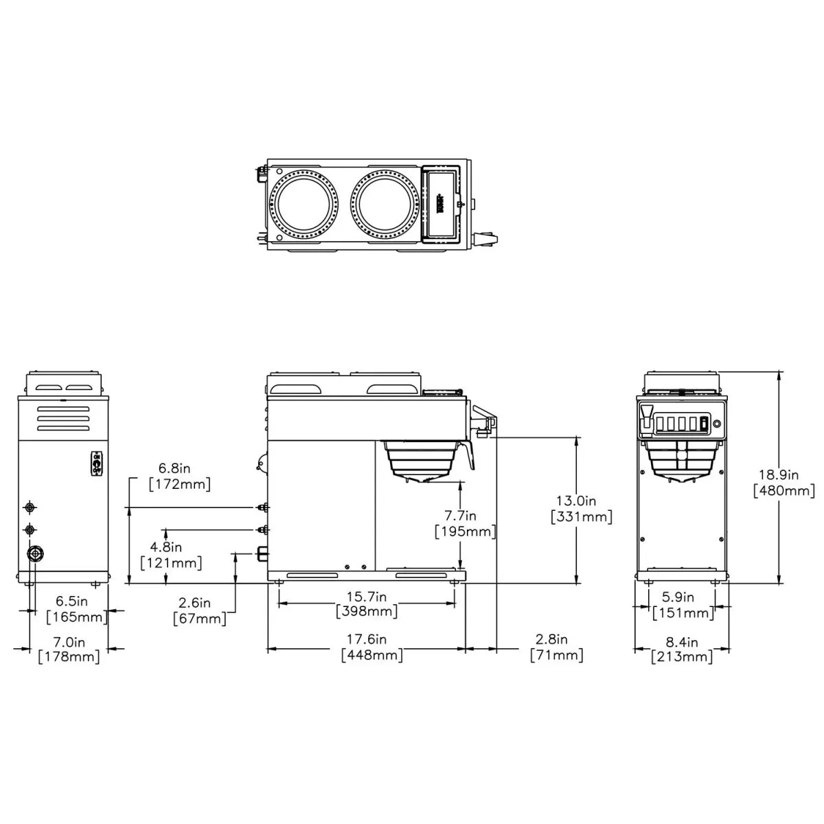 BUNN-O-MATIC 12950.6038 Coffee Brewer with Warmers for Automatic Brewing