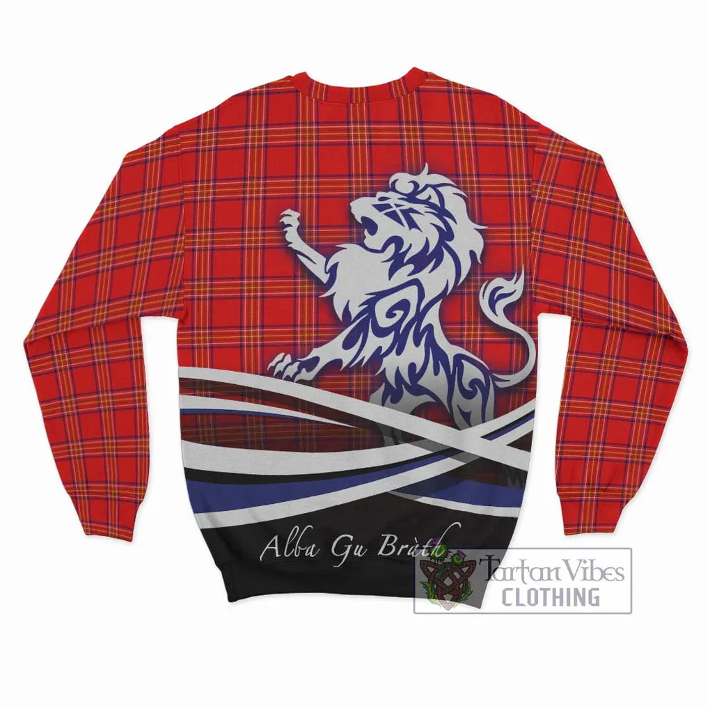 Burnett Modern Tartan Sweatshirt with Alba Gu Brath Regal Lion Emblem