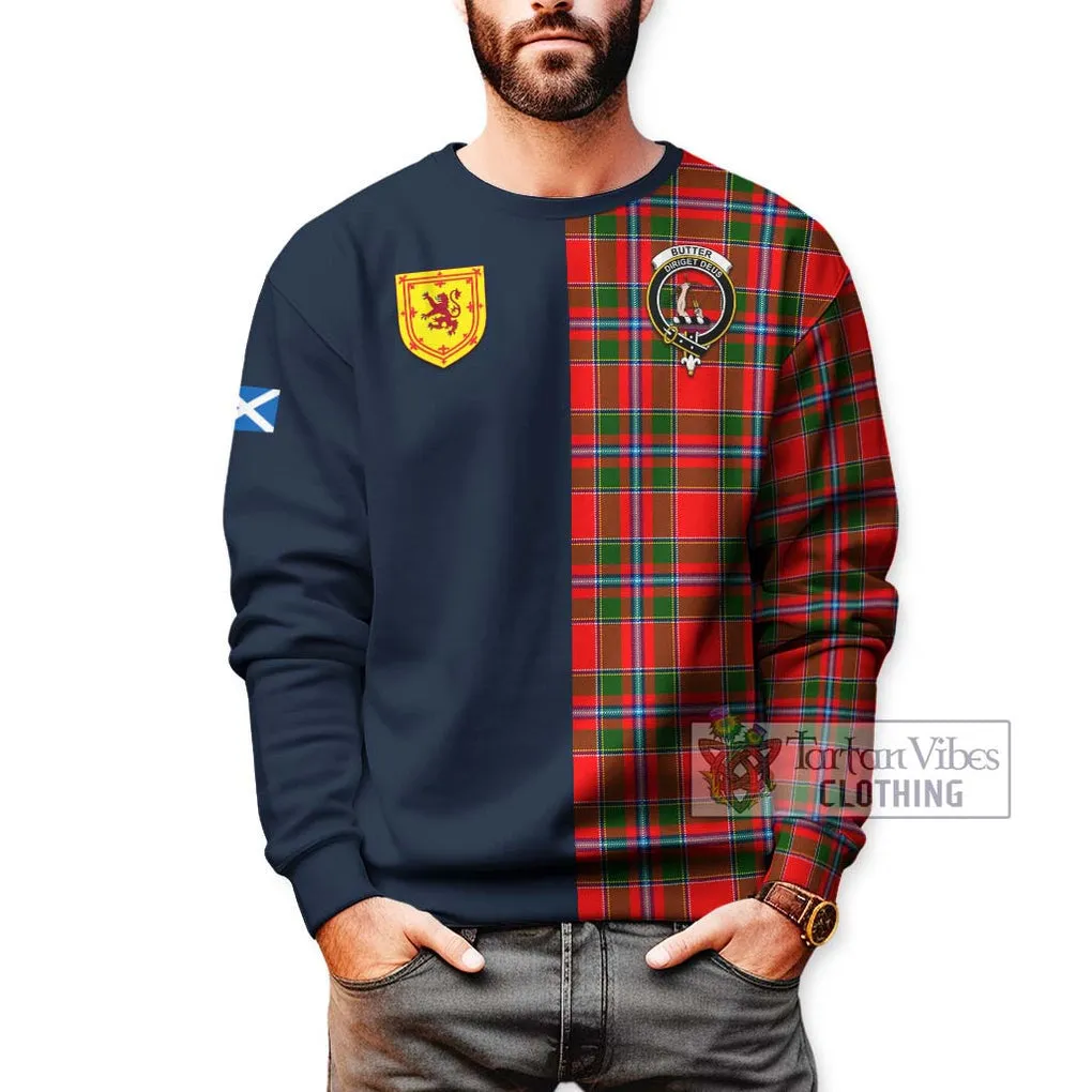 Butter Tartan Sweatshirt Alba with Scottish Lion Royal Arm Half Style