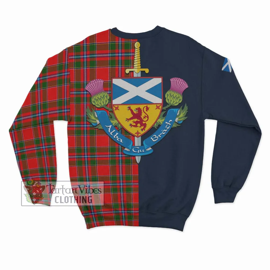 Butter Tartan Sweatshirt Alba with Scottish Lion Royal Arm Half Style