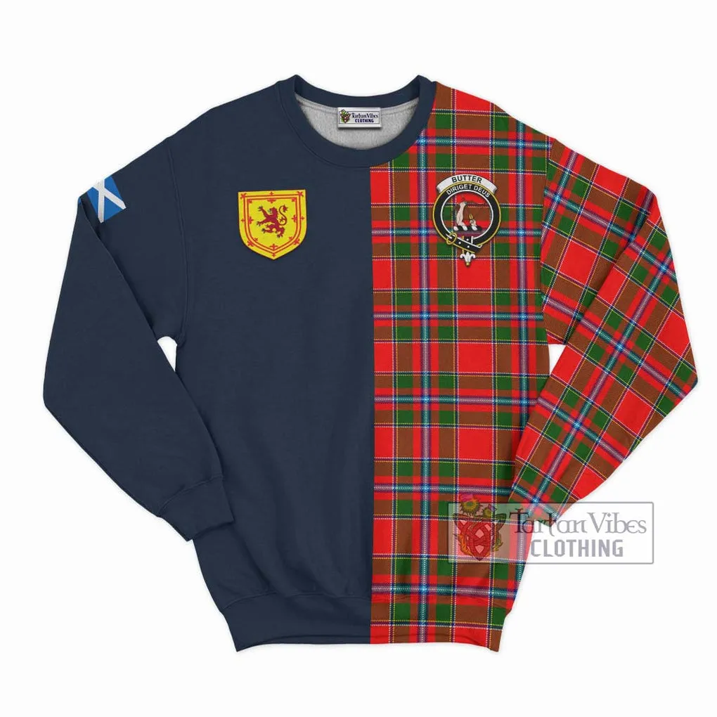 Butter Tartan Sweatshirt Alba with Scottish Lion Royal Arm Half Style