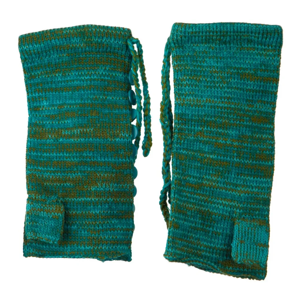 Button Accent Fingerless Arm Warmer