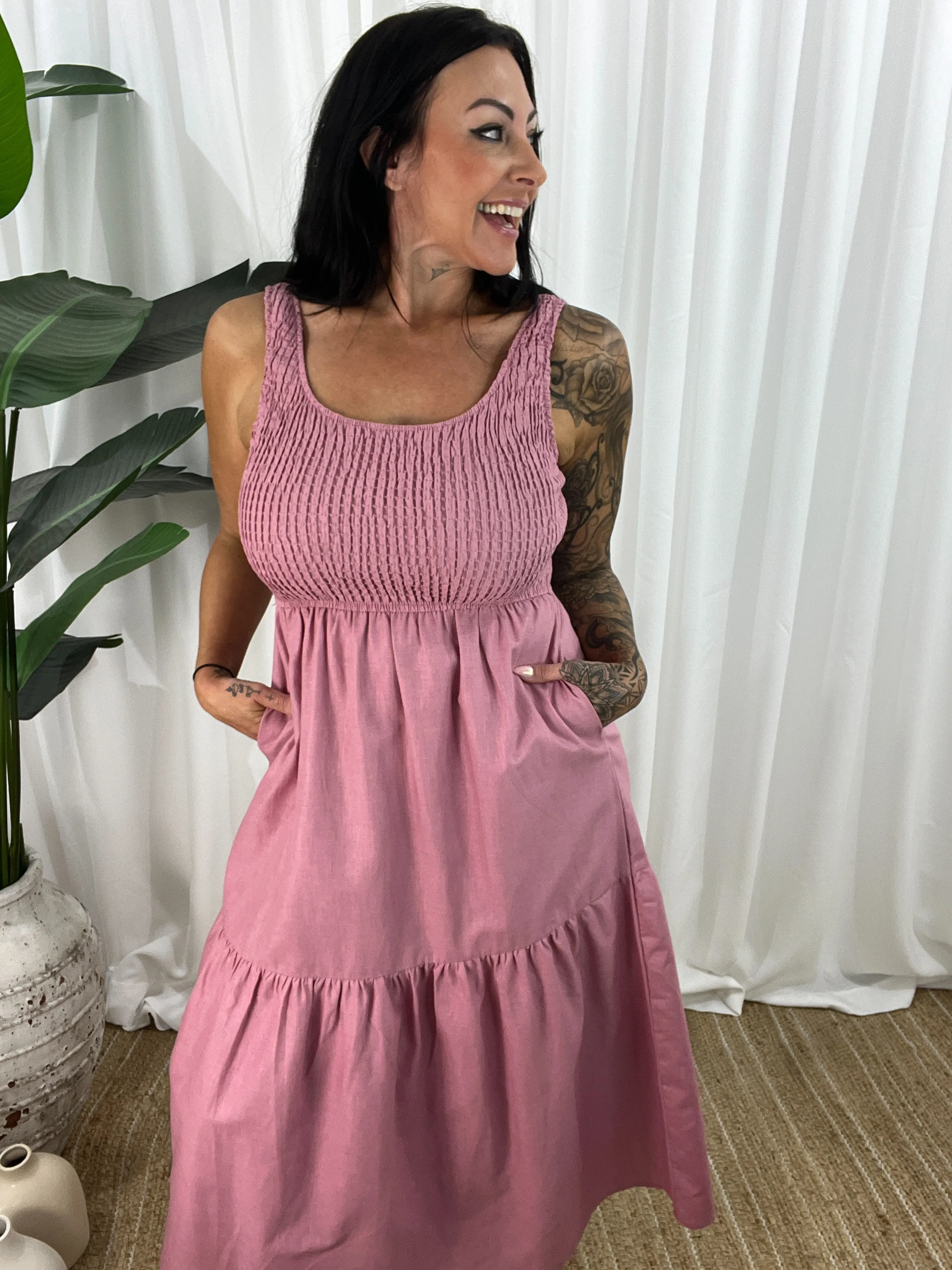 Callen Dress - Antique Rose