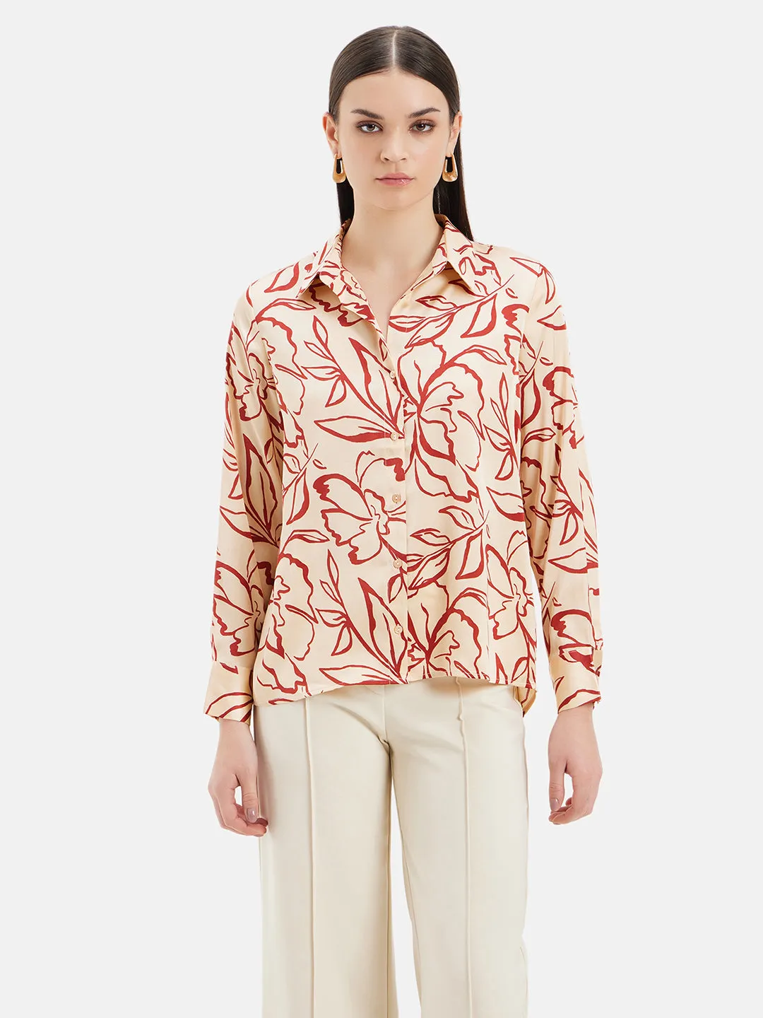 Cameron Floral Full Sleeves Satin Shirt