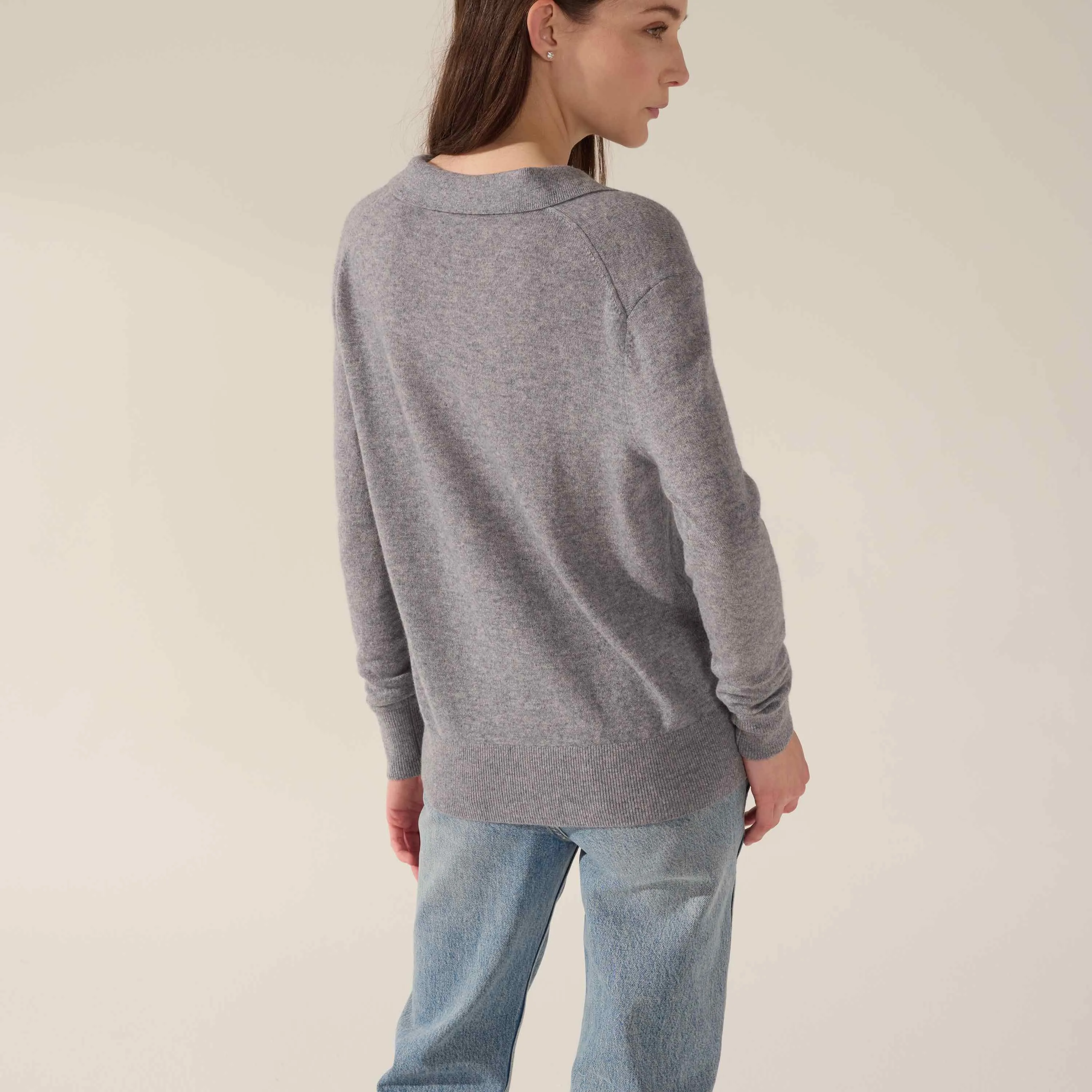 Camila Airy Cashmere Collared Sweater