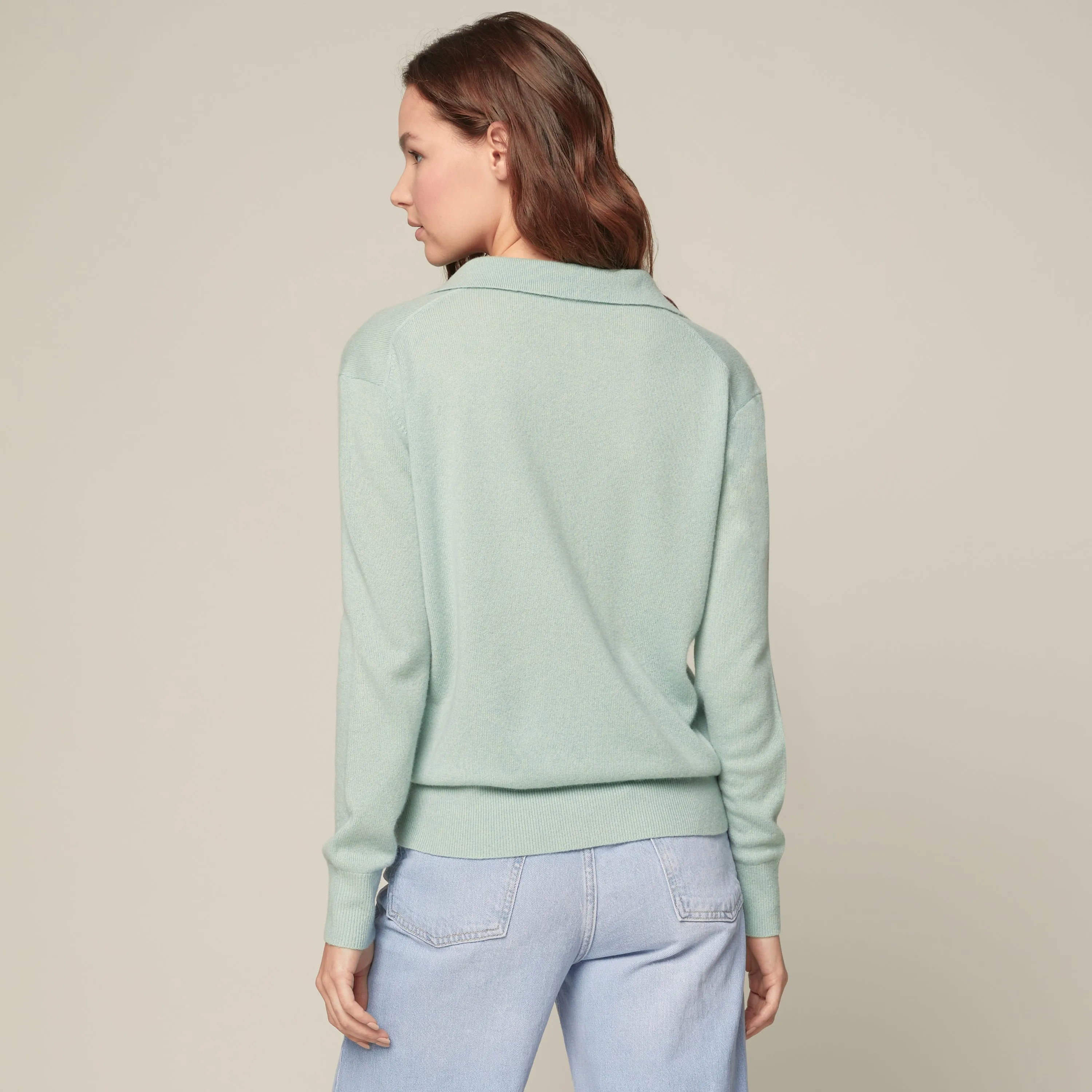 Camila Airy Cashmere Collared Sweater