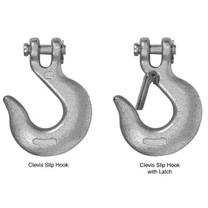 Campbell T9401424 Clevis Slip Hook, 1/4 in, 2600 lb Working Load, 43 Grade, Steel, Zinc