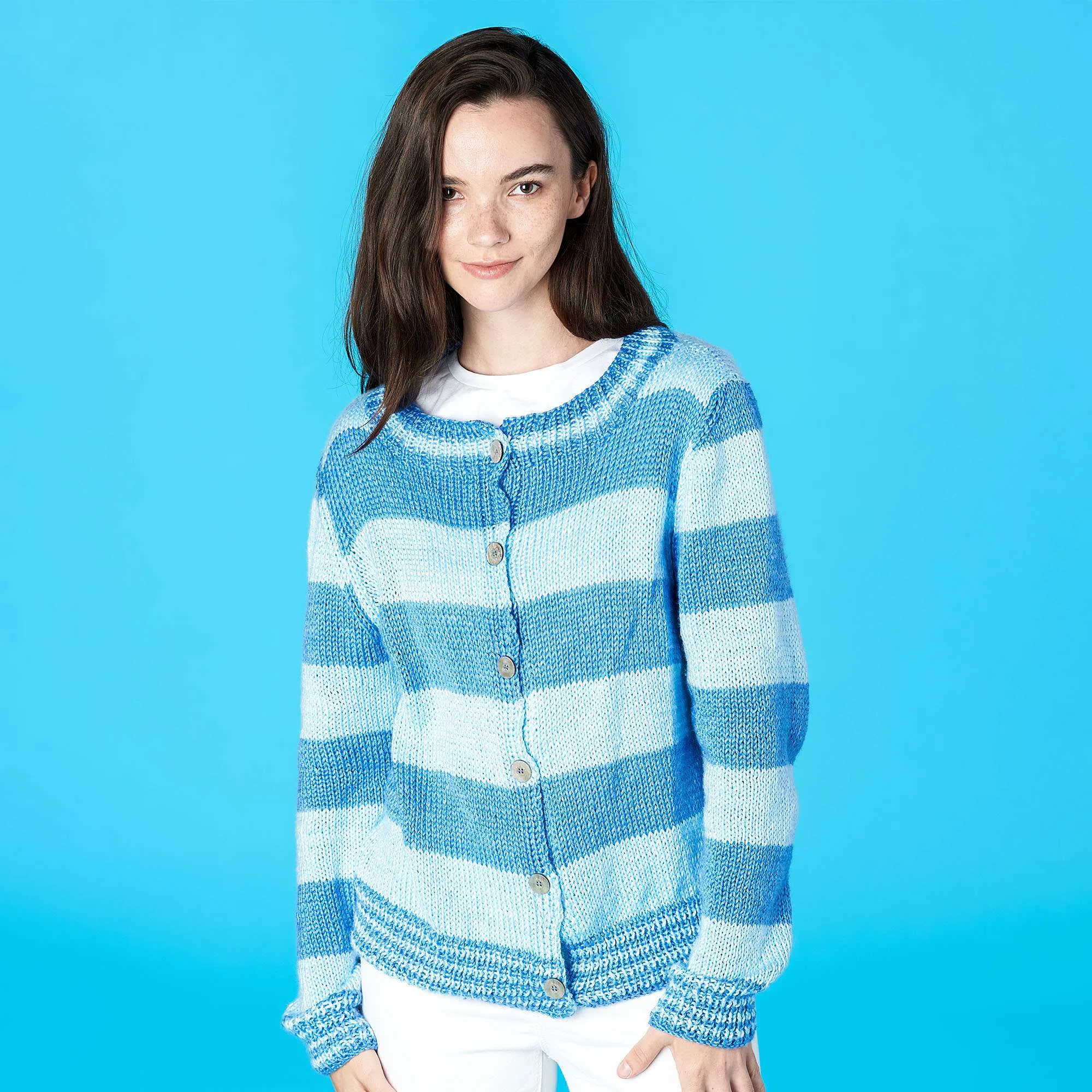 Caron Knit Go-To Striped Cardigan