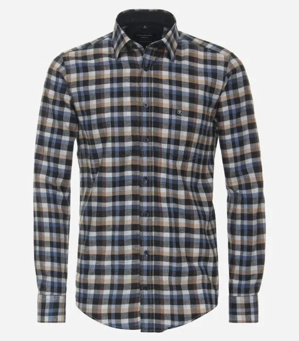 Casa Moda - 3XL Check Shirt, Navy, Beige