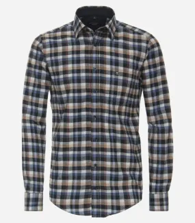 Casa Moda - 3XL Check Shirt, Navy, Beige