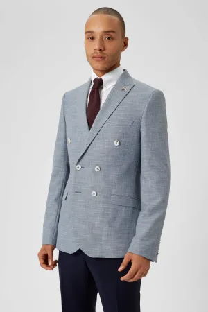 Casper Slim Fit Blue Double Breasted Blazer - ARCHIVE