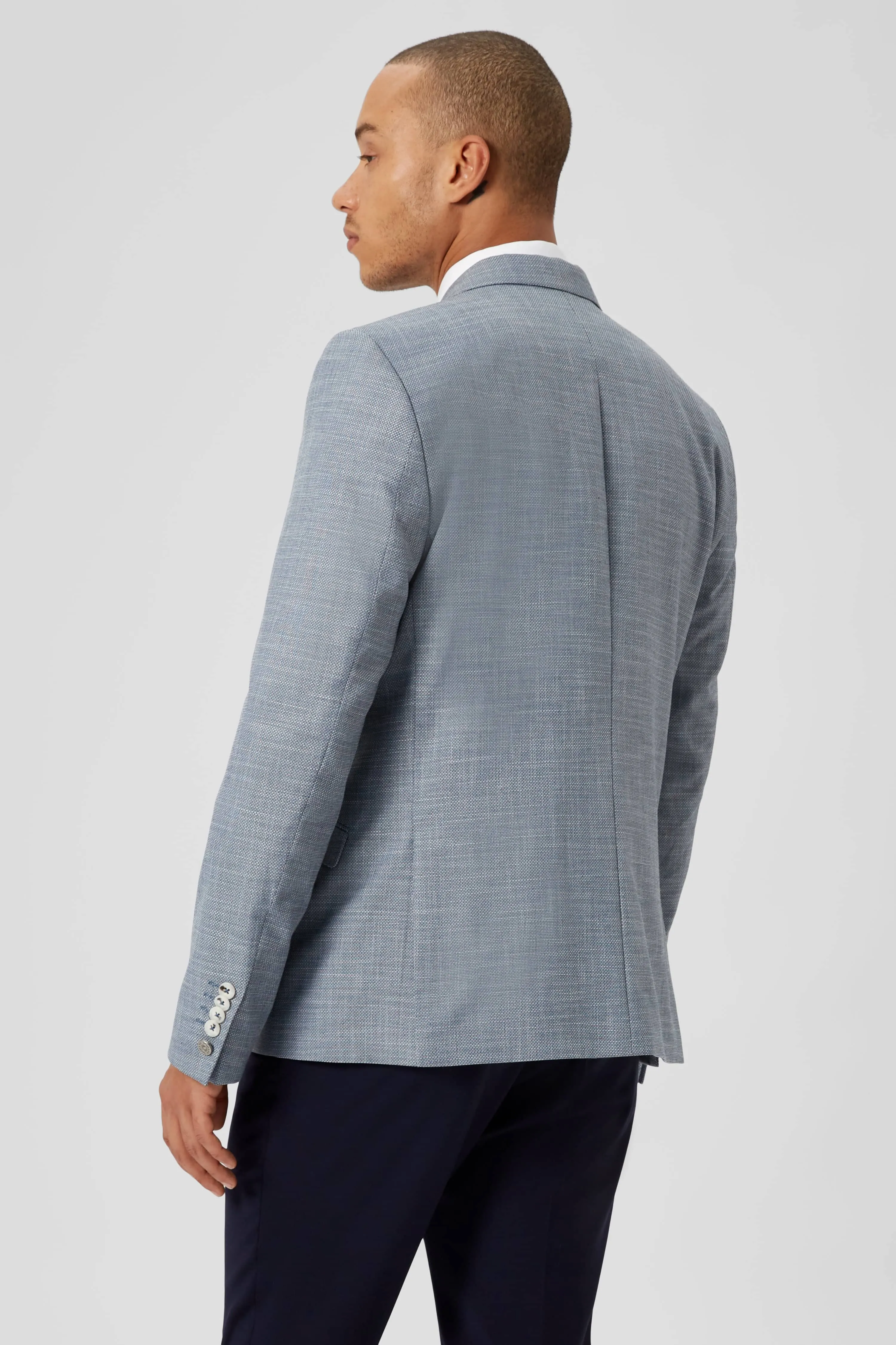 Casper Slim Fit Blue Double Breasted Blazer - ARCHIVE