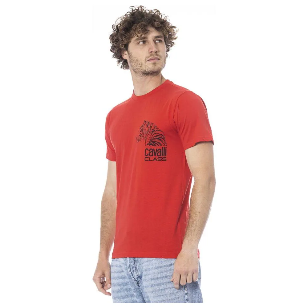 Cavalli Class Red Cotton Men T-Shirt