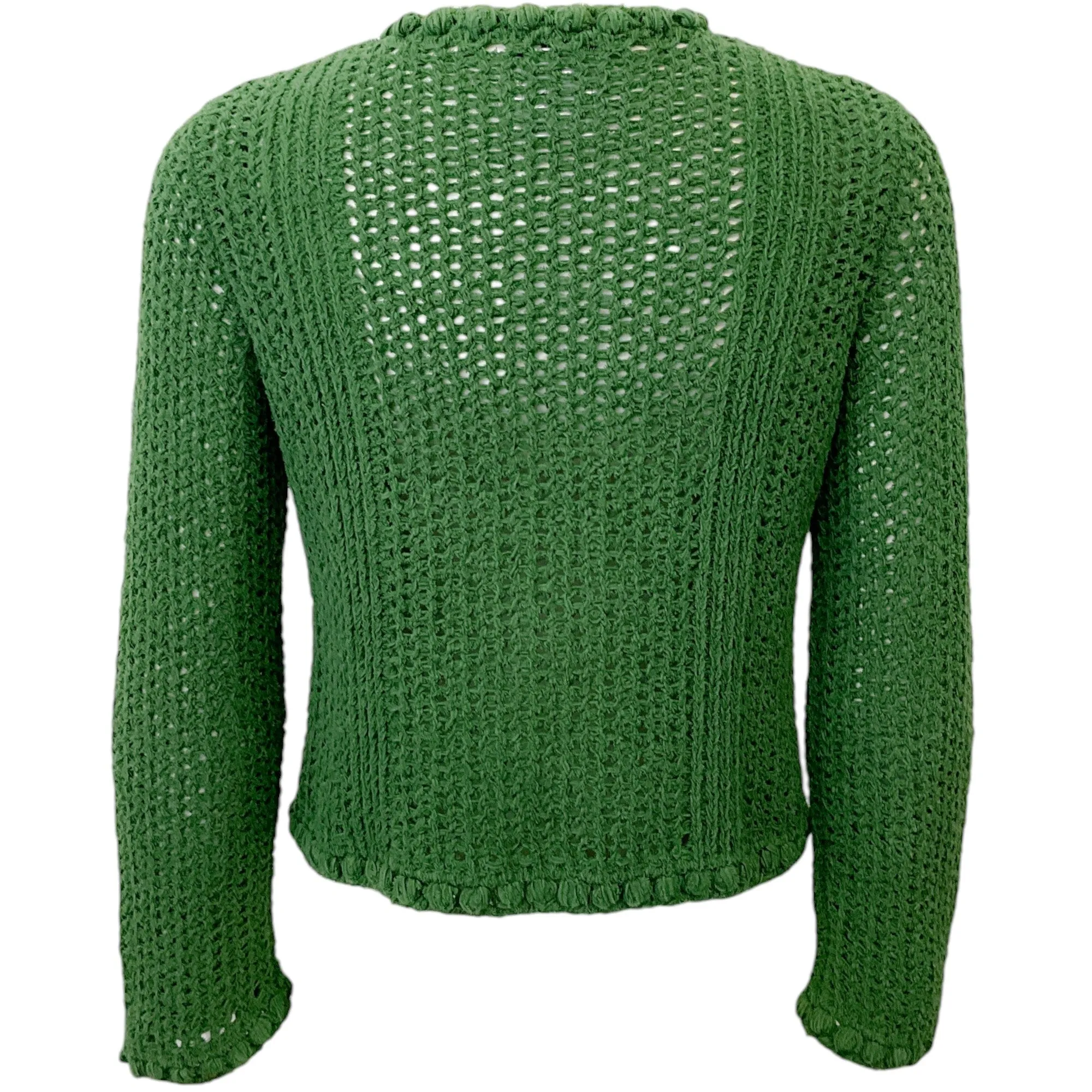 Chanel Green Cotton Crochet Cardigan Sweater