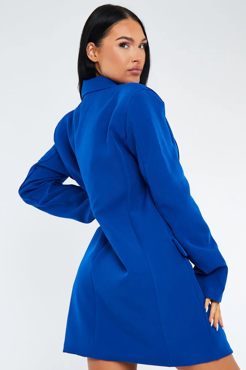 Cobalt Blue Oversized Blazer Dress - Janell