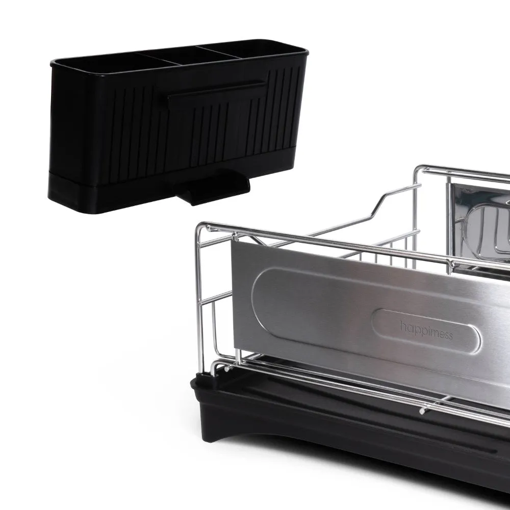 Compact 2-Tier Dish Drying Rack & Deep Drain Tray