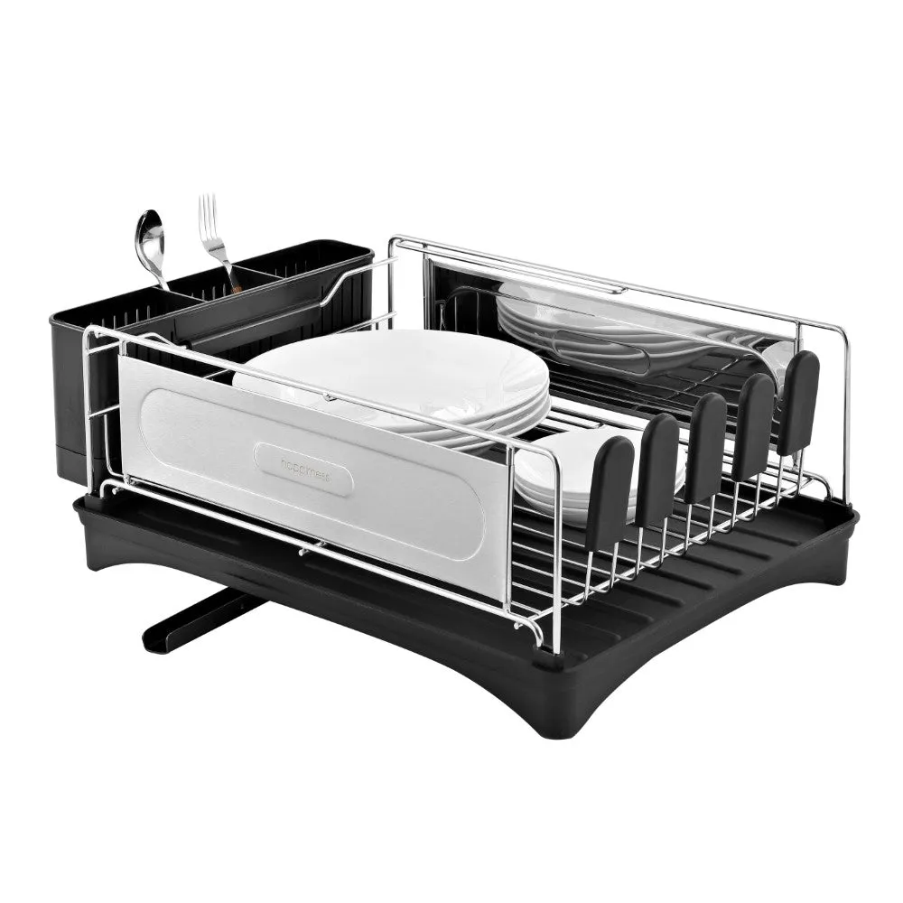 Compact 2-Tier Dish Drying Rack & Deep Drain Tray