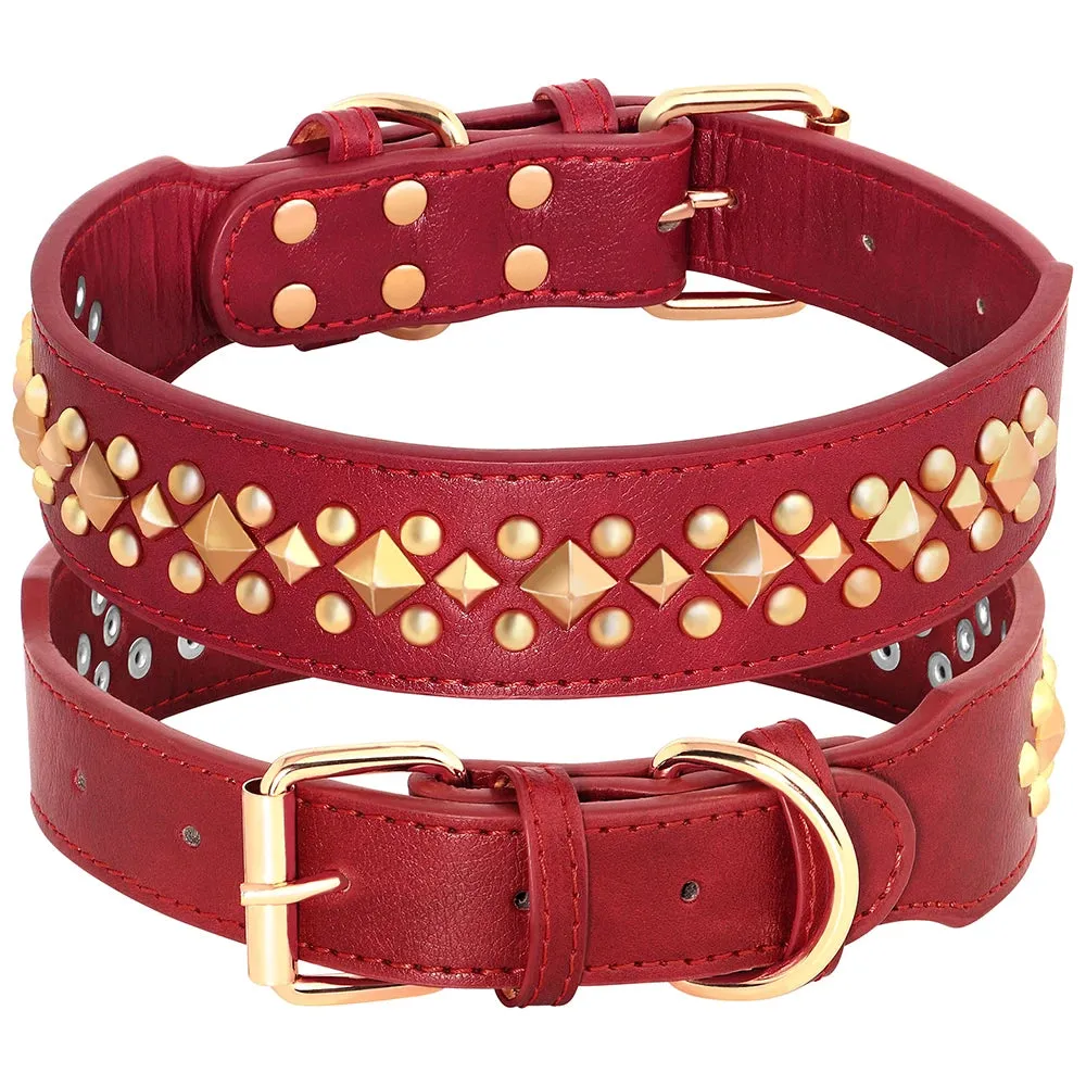 Cool Spiked Studded Leather Dog Collar - Adjustable for Small, Medium, & Large Dogs | Durable & Stylish