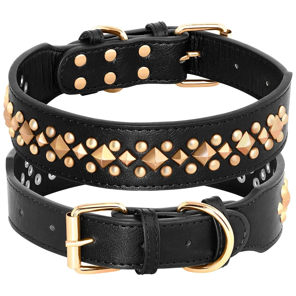 Cool Spiked Studded Leather Dog Collar - Adjustable for Small, Medium, & Large Dogs | Durable & Stylish