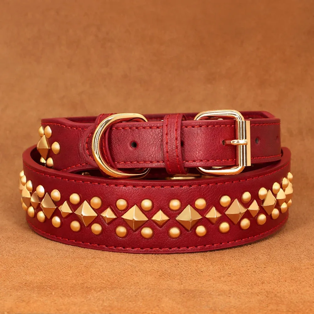 Cool Spiked Studded Leather Dog Collar - Adjustable for Small, Medium, & Large Dogs | Durable & Stylish