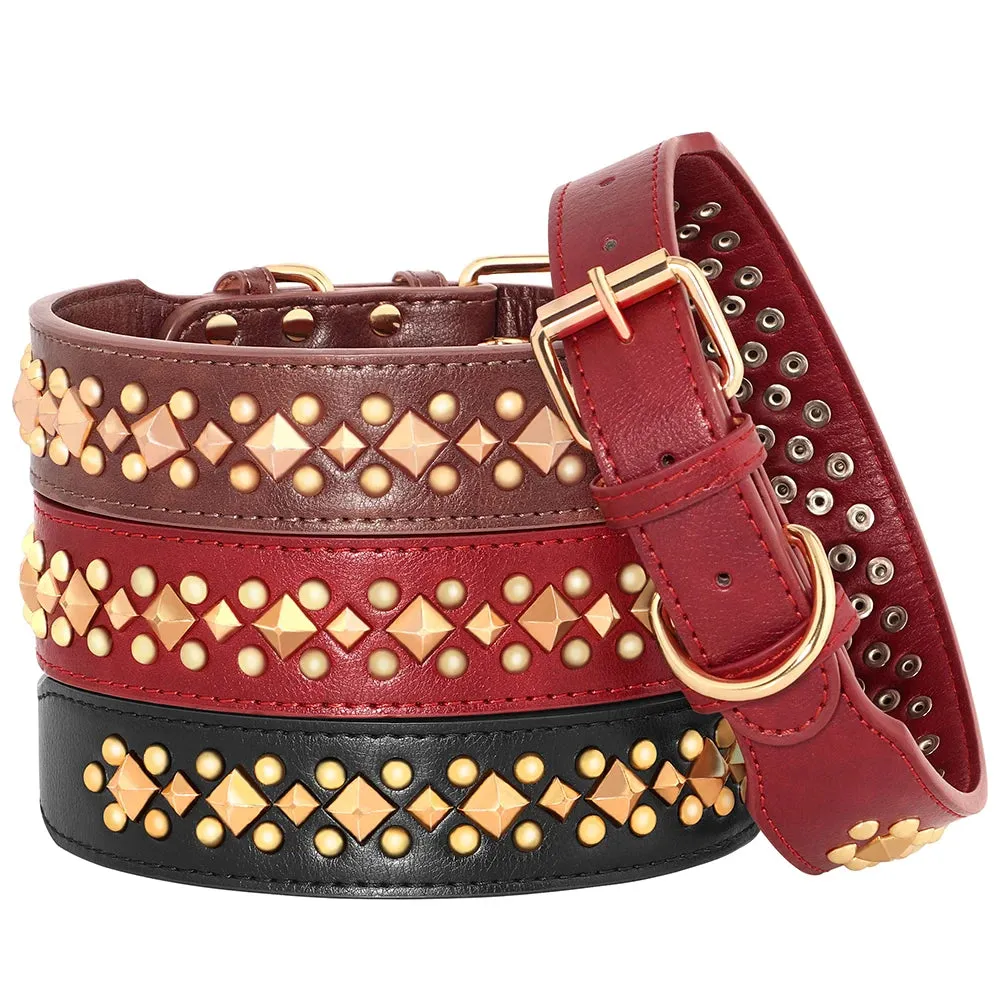 Cool Spiked Studded Leather Dog Collar - Adjustable for Small, Medium, & Large Dogs | Durable & Stylish