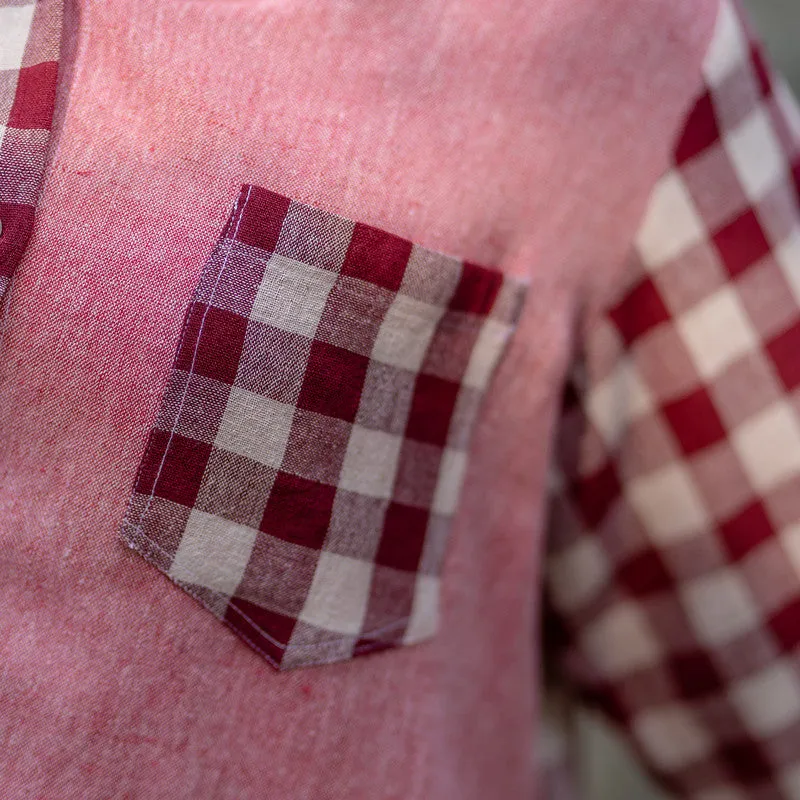 Cotton Pink Checkered Shirt | Naturally Dyed | Full Sleeves