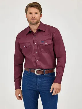 Cowboy Cut Firm Finish Long Sleeve Western Snap Solid Work Shirt