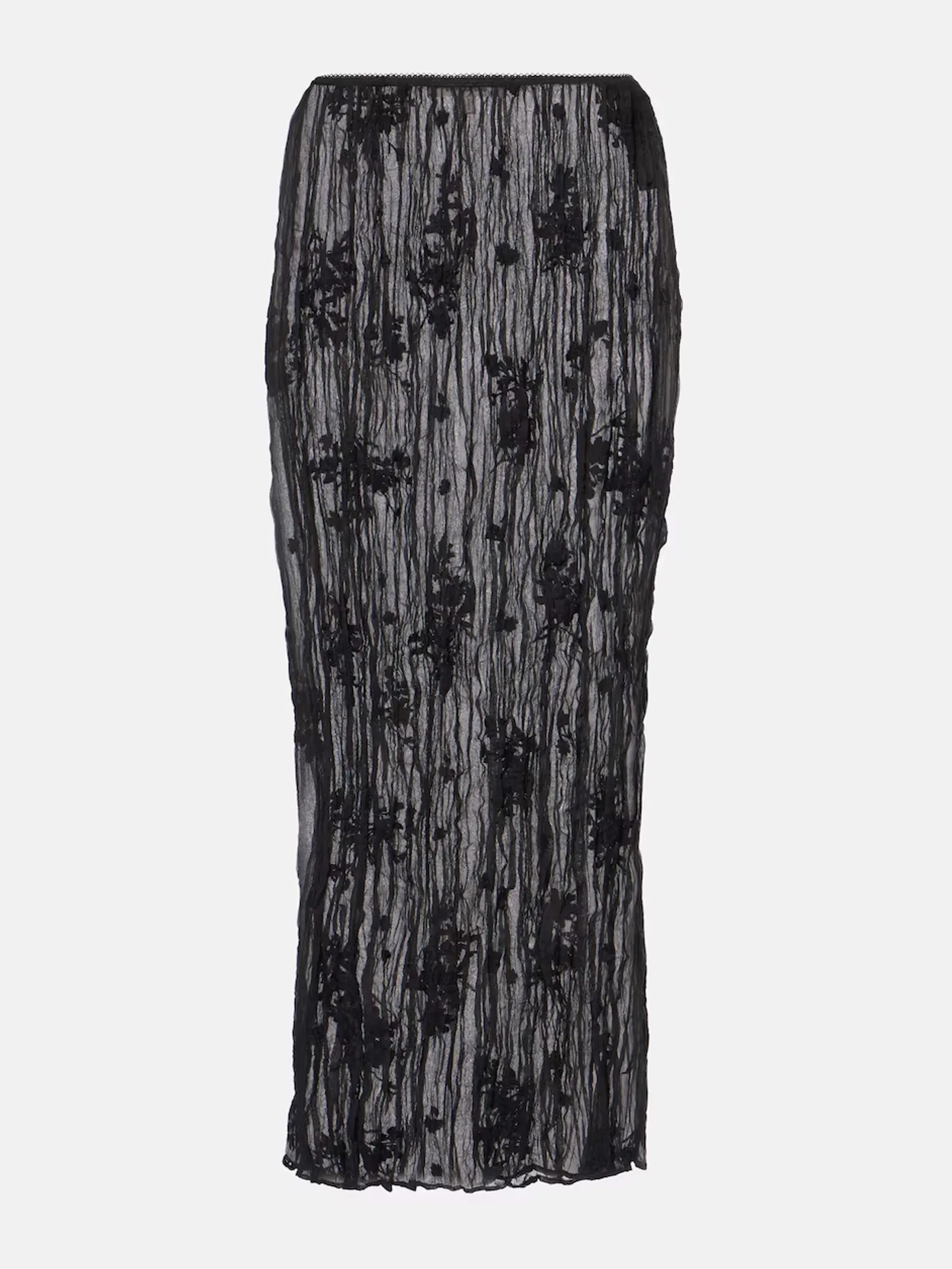 Crinkle Seduction sheer chiffon maxi skirt