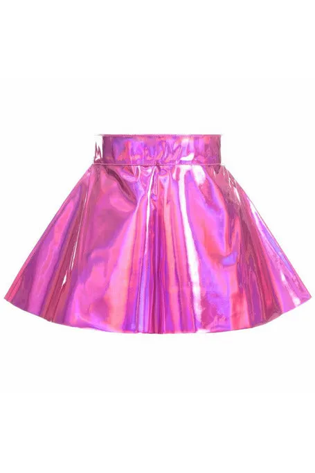 Daisy Corsets Fuchsia Holo Skater Skirt