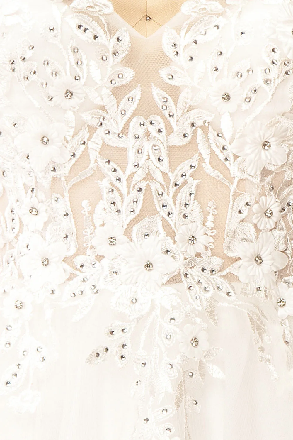 Danna | Short Sparkly White Dress w/ Embroidery