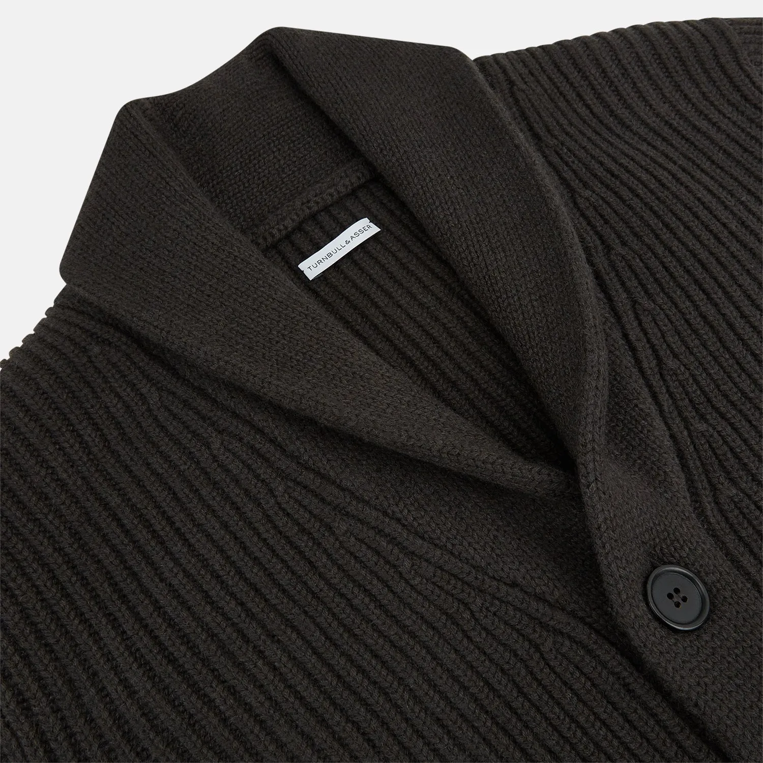 Dark Brown Cashmere Shawl Collar Cardigan