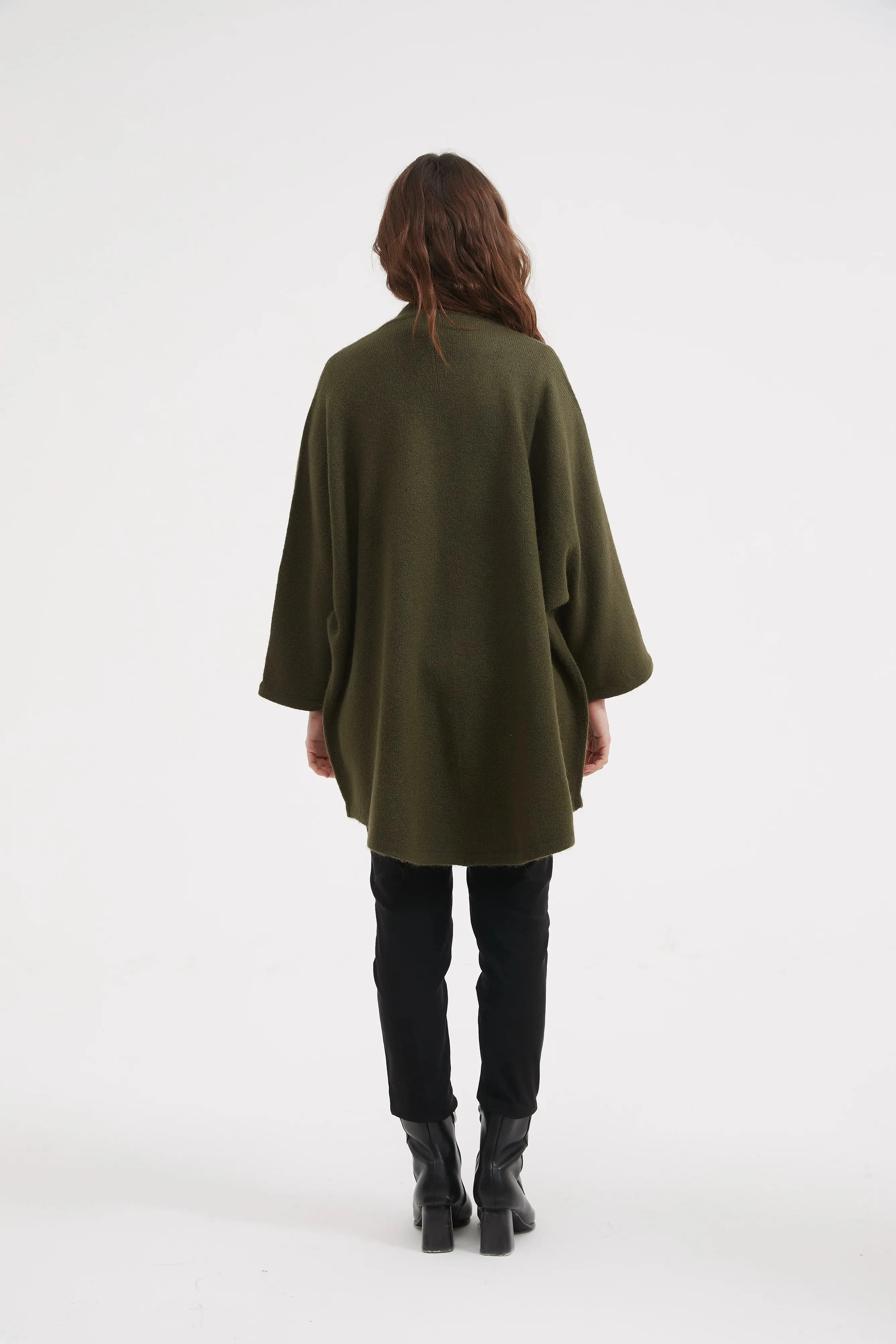 Deep V Magnetic Cardigan | Khaki