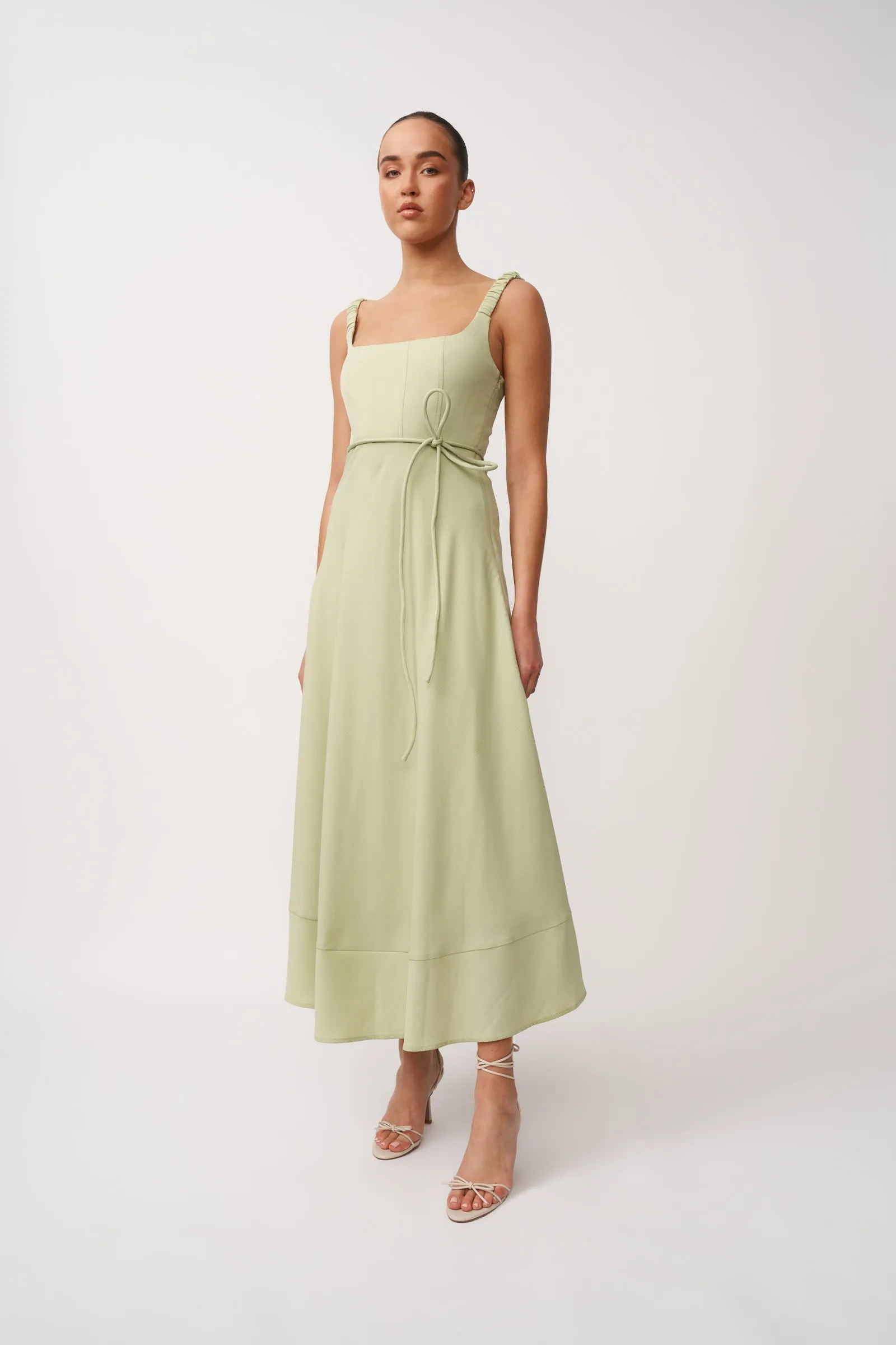 Delilah Bust Midi Dress - Pistachio