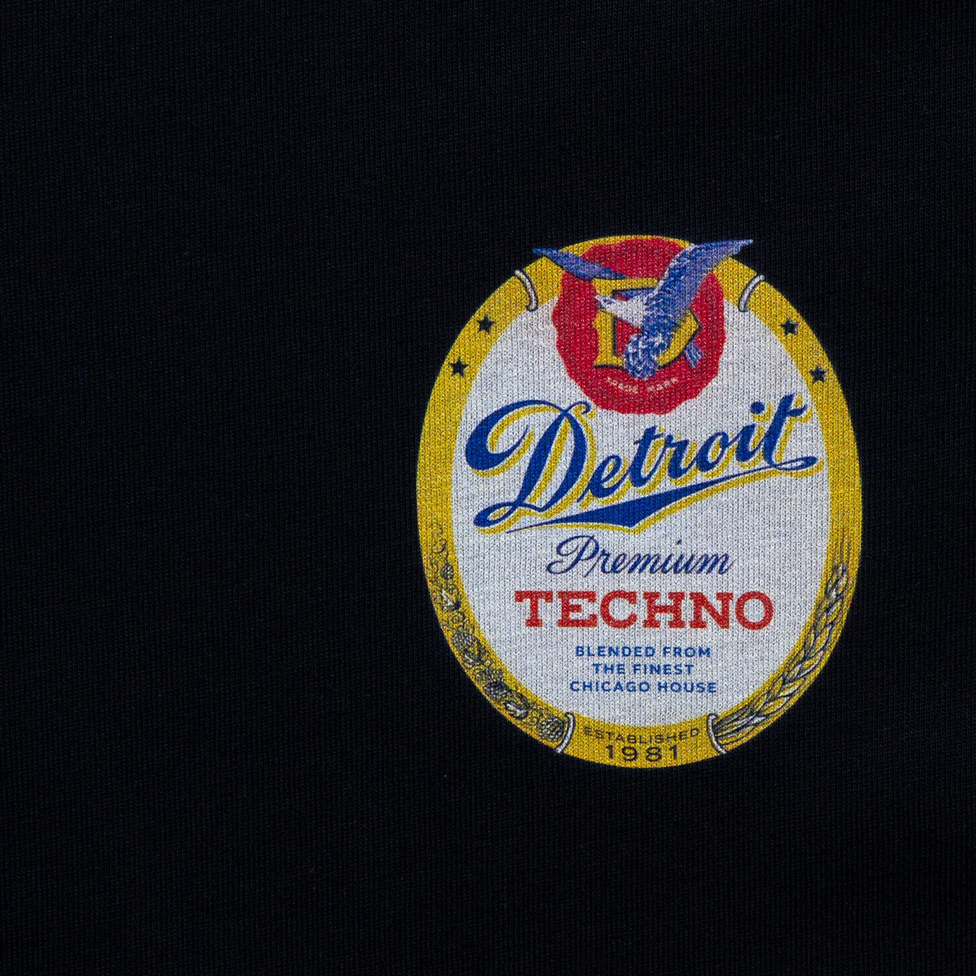 Detroit Premium Techno Back Print - Tshirt - Black