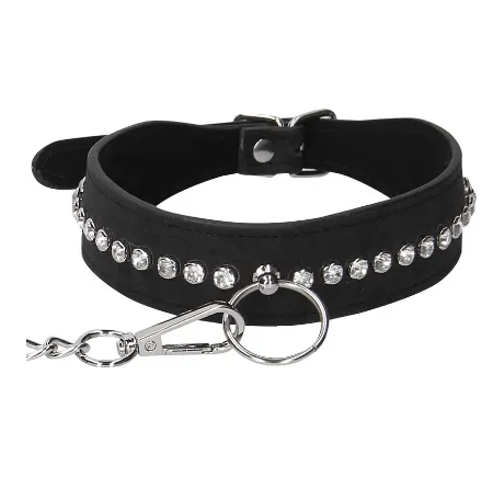 Diamond Studded Collar w/Leash