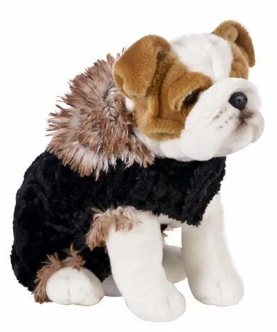 Dog Coat, Reversible - Fox Faux Fur with Cuddly Fur in Black